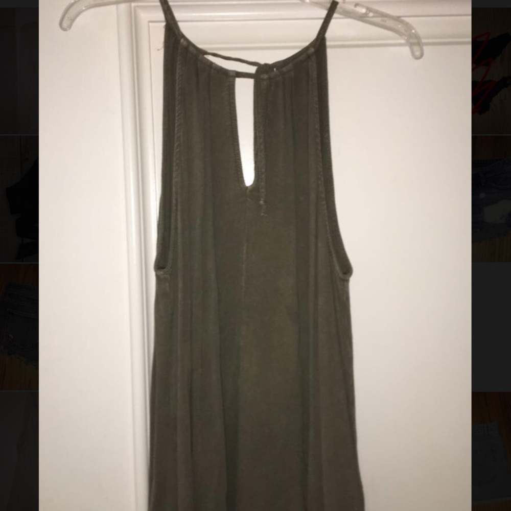 cute army green tank top